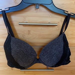 Grey and Black push up bra